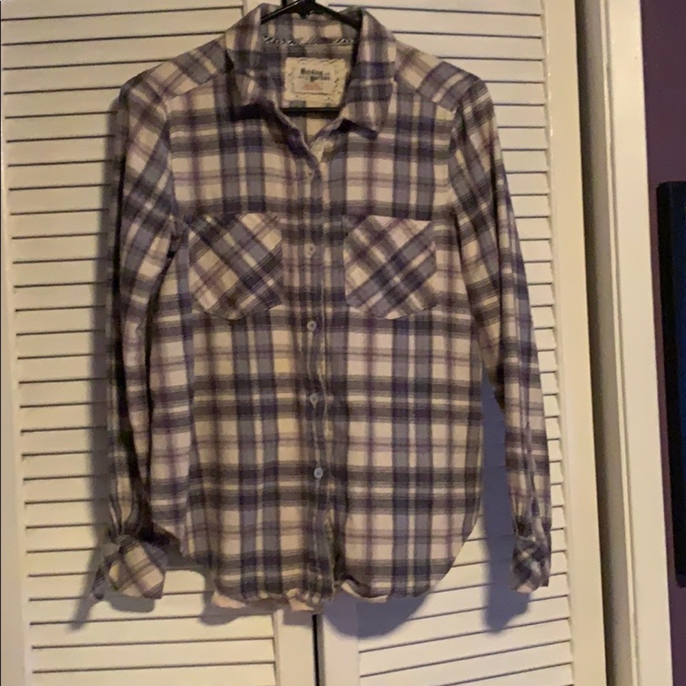 Holding Horses plaid Top with sheer back!